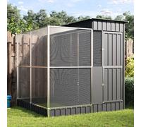 ZXQVLMRS Pajarera 209 x 203 x 216 cm - Acero galvanizado/jaula | Con anexo, a prueba de fugas, para interior y exterior, construcción robusta