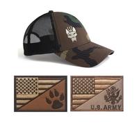 ZXRSJBL Gorra de béisbol táctica Seal Team, Gorras Ajustables de Malla Transpirable, para Correr/Pescar/navegar, Gorra de Camuflaje con 2 Parches. (khaki2,L)