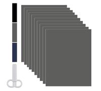 ZXShow 10 Piezas Parches de Reparación de Nylon 20 x15 cm Autoadhesivo Parche de Reparación Impermeable Con tijeras Parches Chaqueta Plumas para Reparación de Carpas Toldos - Gris