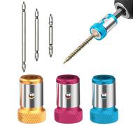 ZXShow Destornillador Magnético Multifuncional con Anillo de Aleación Magnetizado y 3 Pcs de Punta Doble Antideslizante