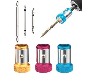 ZXShow Destornillador Magnético Multifuncional con Anillo de Aleación Magnetizado y 3 Pcs de Punta Doble Antideslizante