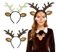 ZXTGBQ 2 Diademas De Cuernos De Navidad, Cuernos De Reno Para Adultos Y NiñOs, Accesorios Para El Cabello De Navidad, Disfraz Para Mujer, Tocado Para Fiesta TemáTica Halloween Carnaval Cosplay