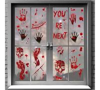 ZXTGBQ 37PCS Pegatinas De Ventana Para Halloween Y Fiestas TemáTicas, DecoracióN Interior Puerta Casa Zombie, Pegatinas Sangrientas, Terror, Ventanas, Cristal, AdsorcióN EstáTica