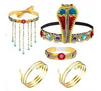 ZXTGBQ 5 Piezas Accesorios De Disfraz De Egipcio Tocado De Egipcio, Diadema De Serpiente Egipcia, Disfraz Egipcio, Tocado Egipcio De Cleopatra, Tocado De Medusa Para Disfraces De Halloween Carnaval