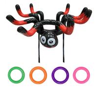 ZXTGBQ Araña Gigante Halloween Juego de Lanzamiento Inflable, Juego de LanzamientoDe Fiestas de Halloweenn, Juegos de Halloween de Lanzar Anillas (Araña, Negro, Rojo)