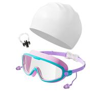 ZXTGBQ Gafas De NatacióN,Gafas De Correa De Silicona Con Lente Antivaho Para Nadar Adecuado A Los 4 A 12 AñOs, Anti-Vaho,Pinza Nasal, Antifugas De 180 Sin Filtraciones VisióN Clara FáCiles De Ajustar