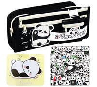 ZXTGBQ Juego De Bonito Papeleria, Kawaii Estuche con Pegatinas Panda, Pegatinas, Nota Adhesiva, Estuches De LáPices De Gran, Estuche Multicapa De Gran Capacidad para Oficina/Escuela/Estudiantes/NiñOs