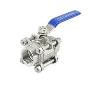 ZXTIIEUF 1/2 "3/4" 1 "válvula de Bola de Hilo Femenino de Puerto Completo de Tres Piezas de Acero Inoxidable 304/316 DN15 DN20 DN25(SS304,1 Inch)