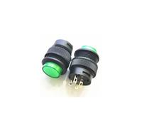 ZXTIIEUF 20 microinterruptores de Encendido con luz LED y botón Circular de Bloqueo, Interruptor de Llave Universal de 16 mm, 3 A, 250 V, 4 Pines, R16-503AD(R16-503AD Green)