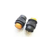 ZXTIIEUF 20 microinterruptores de Encendido con luz LED y botón Circular de Bloqueo, Interruptor de Llave Universal de 16 mm, 3 A, 250 V, 4 Pines, R16-503AD(R16-503AD Yellow)