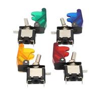 ZXTIIEUF Interruptor basculante con botón pulsador LED, 4 Unidades, Rojo, 12 V, 20 A, for Coche de Carreras, camión, Barco, Control de Palanca(Giallo)