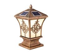 ZXTIIEUF Lámpara de cabeza de columna de estilo europeo antiguo, pared de villa, puerta al aire libre, jardín solar 220IP55 resistente al agua, luces LED para pilar espacio: patio comunitario