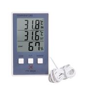 ZXTIIEUF Termómetro Digital higrómetro for Interiores y Exteriores, medidor de Temperatura y Humedad, Pantalla LCD, Sensor y sonda.