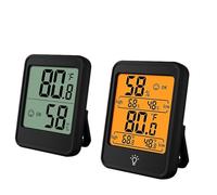 ZXTIIEUF Termómetro higrómetro Digital LCD de Gran tamaño for Interiores, medidor de Temperatura y Humedad, Sensor(Mc41-black-backlight)