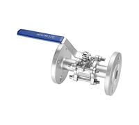 ZXTIIEUF Válvula de Bola con Brida Manual de 3/4" de Acero Inoxidable 304, 1,6 MPa