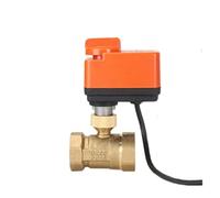 ZXTIIEUF Válvula de Bola eléctrica de 3 Hilos y 2 vías, DN15, DN20, DN25, DN32, DN40, CA 220 V, Rosca de latón, Estable.(24vdc-2 Way,1.5 Inch)