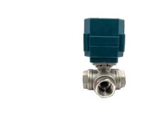 ZXTIIEUF Válvula de Bola motorizada de Acero Inoxidable de 3 vías DN15-25, Paso Completo, Grande, con actuador eléctrico de 2/3 Hilos, CA 220 V, CC 24 V, CC 12 V(L Type-dc12v-cr04,0.5 Inch)
