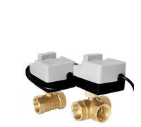 ZXTIIEUF Válvula de Bola motorizada de latón, 3 vías, 2 vías, Control eléctrico, actuador de válvula de Bola con Interruptor Manual, CA 220 V, DN15, 20, 40 for Agua y Aire.(220v-2 Way Through,DN20)