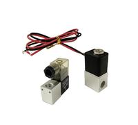 ZXTIIEUF Válvula Solenoide eléctrica de Aluminio neumática de 2 vías, 12V CC, 2V025-08, Respuesta rápida Normalmente Cerrada for Aire, Gas, Agua, N/C(BSP-12VDC-LEADING Wire,1/4 Inch)