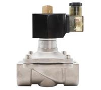ZXTIIEUF Válvula Solenoide eléctrica Normalmente Abierta de Acero Inoxidable 304, válvula neumática G3/8 "a G2 for Agua, Aceite, Gas, AC220V DC12V DC24V IP65(36895,AC 110V-VITON)
