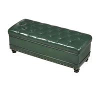 ZXTRYBHD Baul Almacenaje Dormitorio, Puff Reposapies De Madera para Pasillo, Banquetas Dormitorio De PU para Entrada, Sala De Estar(Dark Green,55.1in/140cm)