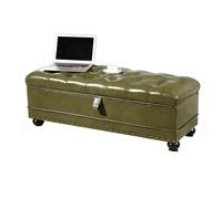 ZXTRYBHD Baul Almacenaje Dormitorio, Puff Reposapies De Madera para Pasillo, Banquetas Dormitorio De PU para Entrada, Sala De Estar(Light Green,39.3in/100cm)