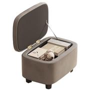 ZXTRYBHD Baul Almacenaje para Dormitorio, Puff Salon con Tapa Abatible, Puff Reposapies, Taburete de Tocador, para Sala de Estar, Dormitorio, Pasillo(Gray)