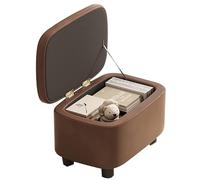 ZXTRYBHD Baul Almacenaje para Dormitorio, Puff Salon con Tapa Abatible, Puff Reposapies, Taburete de Tocador, para Sala de Estar, Dormitorio, Pasillo(Brown)