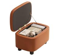 ZXTRYBHD Baul Almacenaje para Dormitorio, Puff Salon con Tapa Abatible, Puff Reposapies, Taburete de Tocador, para Sala de Estar, Dormitorio, Pasillo(Orange)