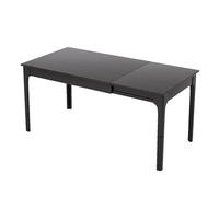 ZXTRYBHD Mesa de Comedor Extensible de Madera Maciza, Mesa Plegable Que Ahorra Espacio de 1 m a 1,4 m, Diseño Moderno y Elegante en Color Negro, Ideal para Cocina
