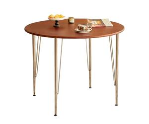 ZXTRYBHD Mesa de Comedor Redonda de Madera Maciza con Patas de Acero al Carbono, Mesas de Comedor Que Ahorran Espacio, Ideales para Apartamentos Pequeños, Cocinas y Comedores(100cm/39.3in)