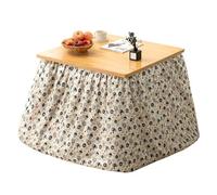ZXTRYBHD Mesa Kotatsu con Calentador, Juego de Mesa de Suelo de Bambú, Plegable para Uso Doméstico, Mesas Calefactora de Invierno, Escritorio de Comedor Sencillo para Café(White,80cm/31.4in)