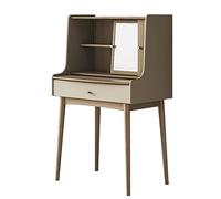 ZXTRYBHD Pequeño Tocador con Espejo, Mesa de Maquillaje con Cajones, Muchos Estantes de Almacenamiento y Puerta Corrediza para Dormitorio, Espacio Pequeño