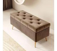 ZXTRYBHD Puff Almacenaje, Reposapies Salon para Banco de Extremo de Cama, Banco con Almacenaje para Dormitorio, Sala de Estar, pie de Cama, Entrada (Color : Brown, Size : 31.4in/80cm)