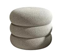 ZXTRYBHD Taburete Bajo Redondo, Taburete Tapizado para Tocador; Ideal para Sala de Estar, Dormitorio o Zona de Maquillaje(Gray,Large)
