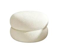 ZXTRYBHD Taburete Bajo Redondo, Taburete Tapizado para Tocador; Ideal para Sala de Estar, Dormitorio o Zona de Maquillaje(White,Small)