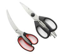 ZXUPOI 2 pcs Tijeras Tijeras Cocina con Hojas Afiladas de Acero Inoxidable y Mangos Suaves Juego de Tijeras Multifuncionales