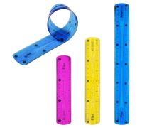 ZXUPOI 3 Pcs Regla Flexible Plástico Blando Transparente 15cm /20cm /30cm Regla para Estudiantes Escuela Oficina 3 Colores (Color Aleatorio)