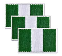 ZXvZYT Paquete de 3 parches bordados con la bandera de Nigeria, banderas de Nigeria, emblema militar, parche para ropa, sombreros, mochilas, decoraciones
