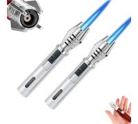 Zxwjddm Encendedor de antorcha de Metal con Cierre de Seguridad, Encendedor de Llama Azul de butano a Prueba de Viento, Adecuado for Supervivencia al Aire Libre, Camping, iluminación de(2pcSilver)
