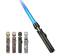 Zxwjddm Encendedor de antorcha de Metal con Cierre de Seguridad, Llama Azul Directa, Encendedor de Llama Azul de butano a Prueba de Viento, Adecuado for Exteriores, Camping, Velas y más.