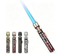 Zxwjddm Encendedor de antorcha de Metal con Cierre de Seguridad, Llama Azul Directa, Encendedor de Llama Azul de butano a Prueba de Viento, Adecuado for Exteriores, Camping, Velas y más.