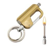 Zxwjddm Encendedor de Queroseno metálico Multifuncional con Llavero, Llavero portátil, Encendedor de cerillas de 10.000 usos, Apto for Uso en Exteriores.(Metallic2)