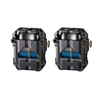 Zxwjddm Paquete de 2 encendedores mecánicos de Queroseno con Tanque de Combustible Transparente Visible, Encendido con un Solo botón, Adecuado for Acampar al Aire Libre y encender Velas(Black)