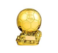 ZXYHBHD Trofeo de balón de Oro, Premio de balón de Oro de fútbol, Mejor Jugador del Mundo, Tirador MVP, fanáticos del fútbol, artesanía de Resina, Recuerdo, Regalos de decoración del hogar,S-15cm