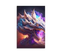 ZXYYHBG Póster decorativo de dragón en humo V2 para pared e impresión artística moderna para dormitorio familiar, 60 x 90 cm