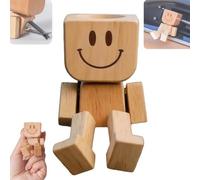 ZXYYPS Figura de hombre de madera sacudida, figuras de madera con pies y caras sonrientes, adornos de coche, figuras de acción, adornos de escritorio, regalos para pareja o amigos