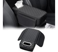 ZXZFDC Cojín para Reposabrazos de Coche para Renault Symbioz 2025, Funda de Cuero para Consola Central de Coche con Caja de Pañuelos y Bolsillos Laterales,A