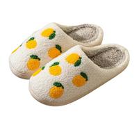 ZXZUCVE Zapatillas Lindas Zapatillas De Frutas para Damas para Invierno Interior Cálido Y Cálido Suela Transpirable Y Cómodo-limón-41-42