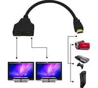 ZYa Cable HDMI 1080P macho a Dual HDMI hembra 1 a 2 vías HDMI Splitter Adaptador para HDMI HD, LED, LCD, TV (negro)